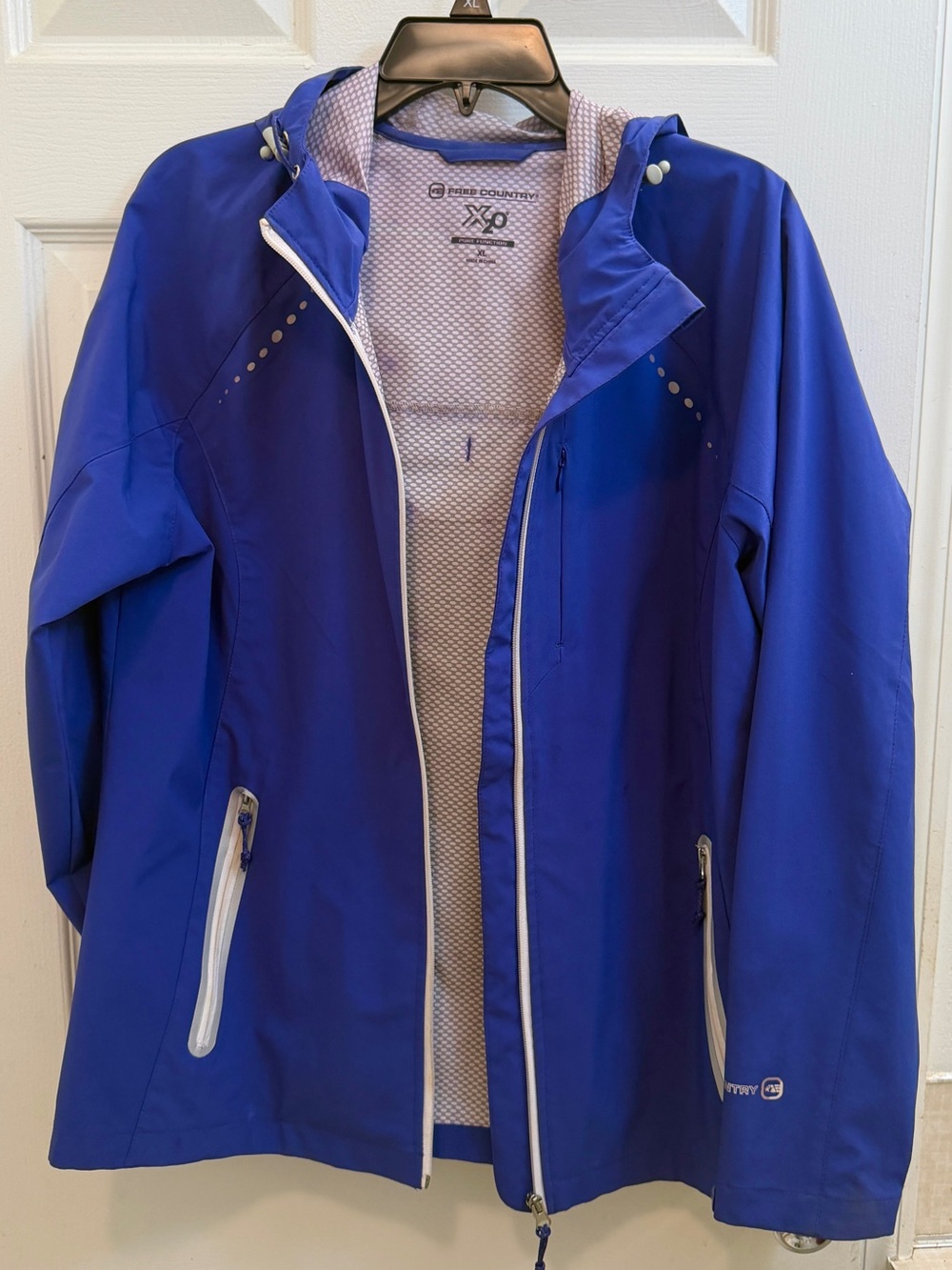 Free Country Women's Royal Blue Hooded Rain Jacket